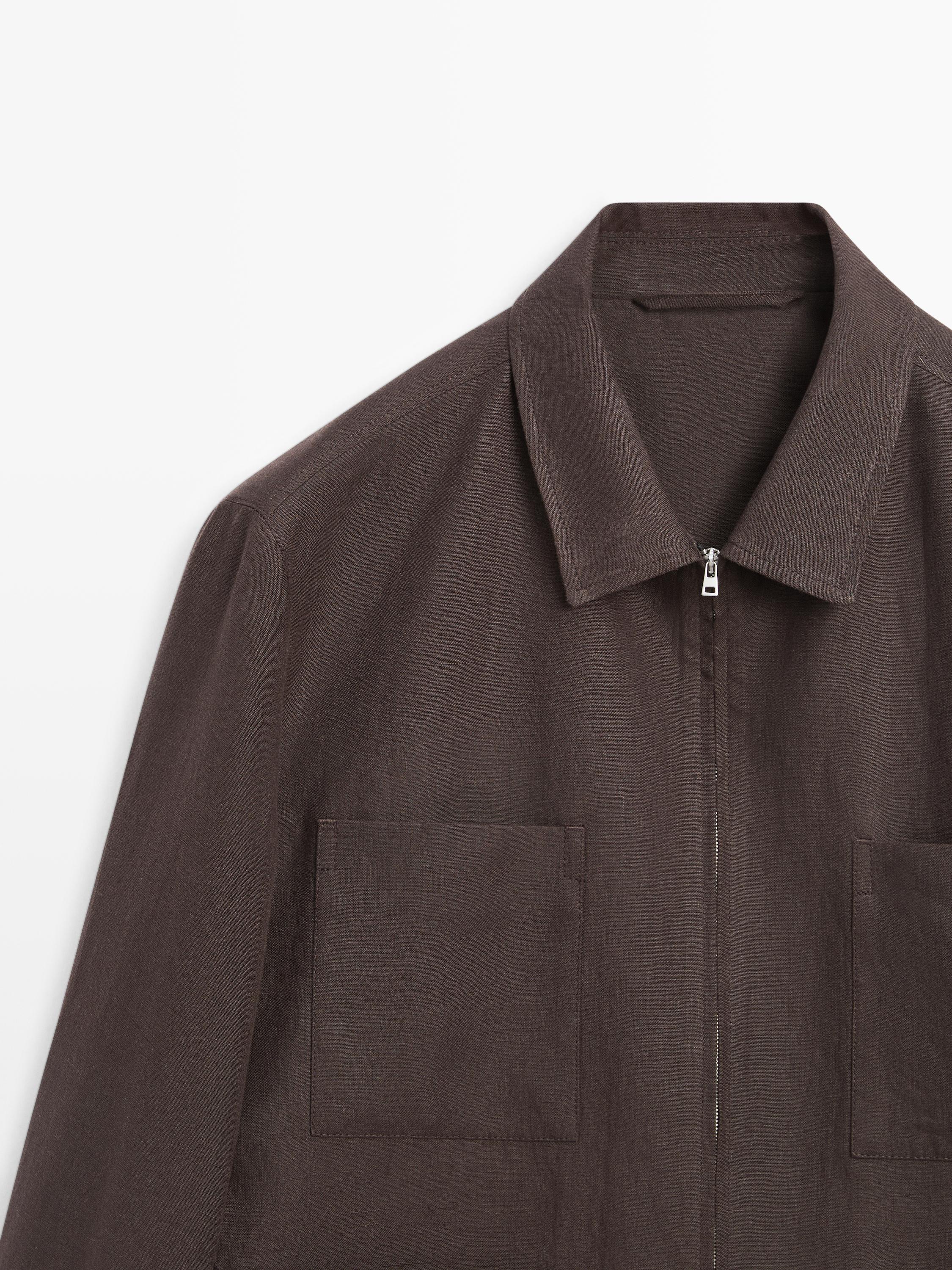 Total look linen overshirt